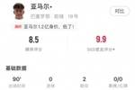 亚马尔全场数据:评分8.5,助攻双响,传球成功率83%&关键传球3次